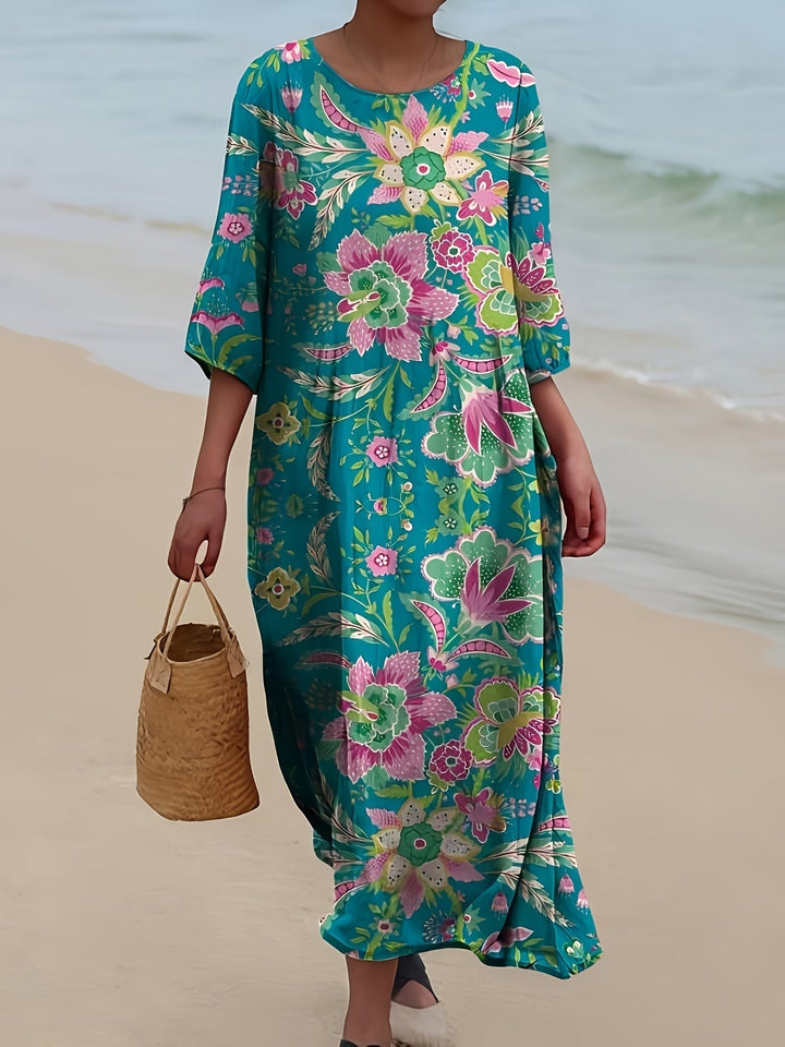 Maribel | Tropical Bloom Relaxed Maxi Dress